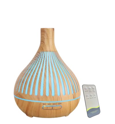 Essential Oil Aroma Diffuser and Remote - 400ml Narrow Top Wood Mist Humidifier