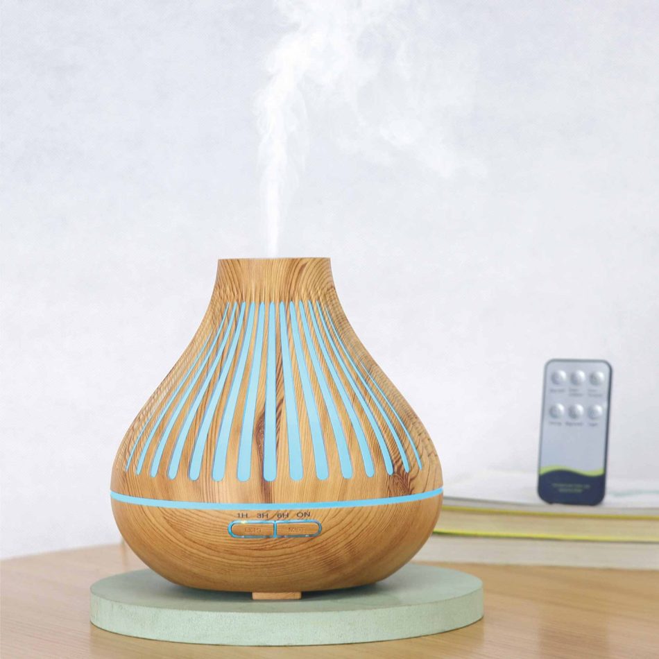 Essential Oil Aroma Diffuser and Remote - 500ml Flat Top Wood Mist Humidifier - Image 3