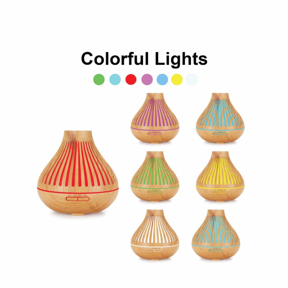 Essential Oil Aroma Diffuser and Remote - 500ml Flat Top Wood Mist Humidifier - Image 4