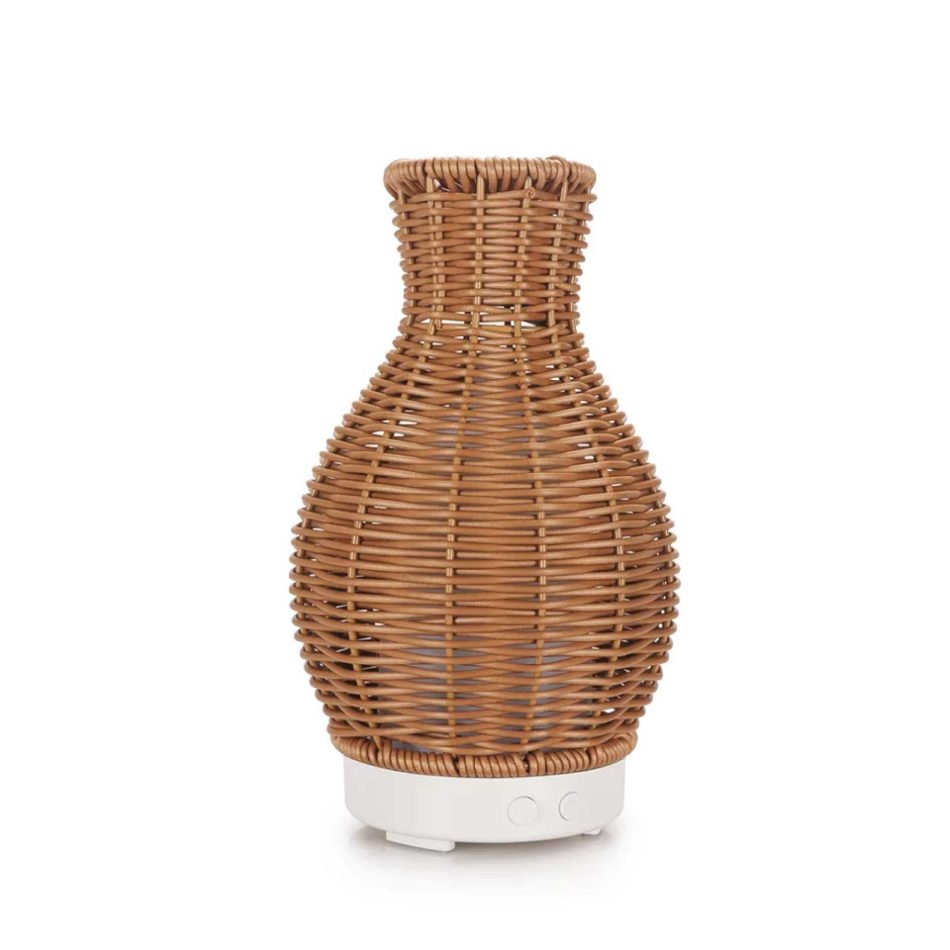 Essential Oil Aroma Diffuser and Remote - 100ml Rattan Vase Mist Humidifier - Image 2