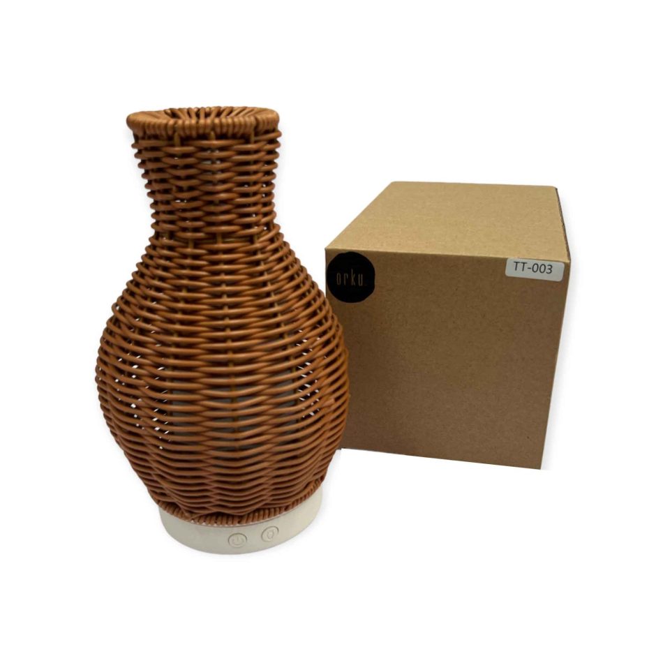 Essential Oil Aroma Diffuser and Remote - 100ml Rattan Vase Mist Humidifier - Image 3