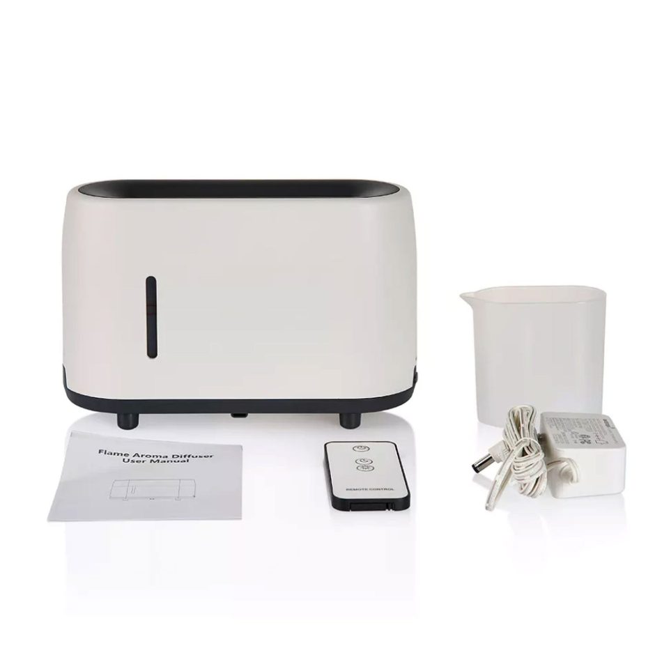 Essential Oil Aroma Diffuser and Remote - White 240ml Flame Fire Style Air Humidifier - Image 5