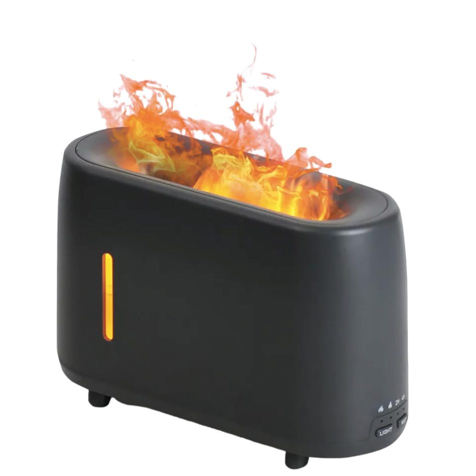 Essential Oil Aroma Diffuser and Remote - Grey 240ml Flame Fire Style Air Humidifier - Image 3