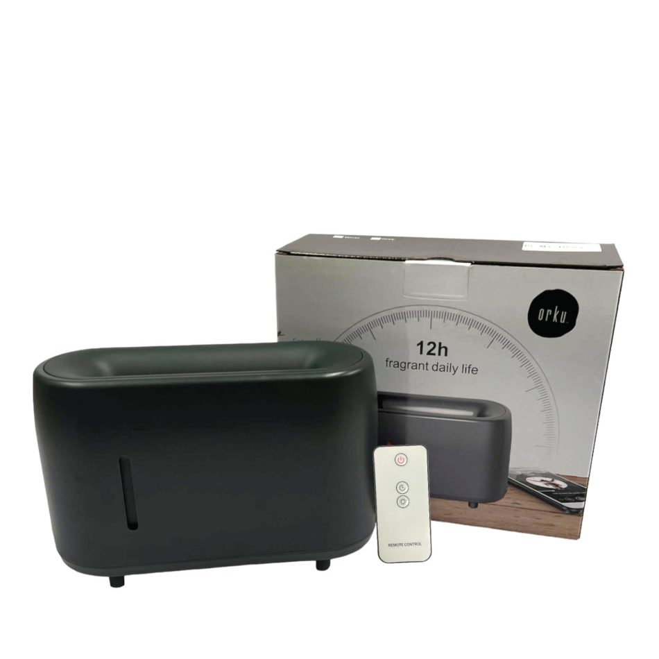 Essential Oil Aroma Diffuser and Remote - Grey 240ml Flame Fire Style Air Humidifier - Image 4