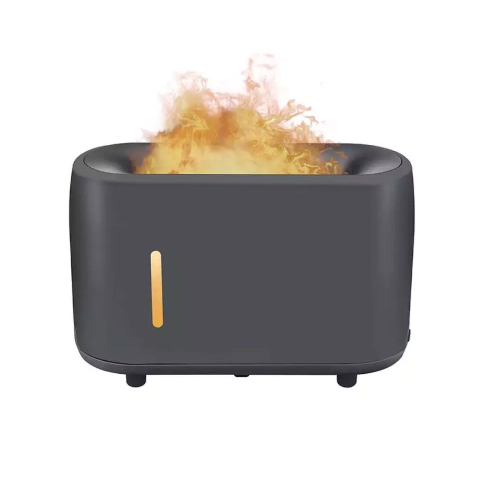 Essential Oil Aroma Diffuser and Remote - Grey 240ml Flame Fire Style Air Humidifier - Image 6