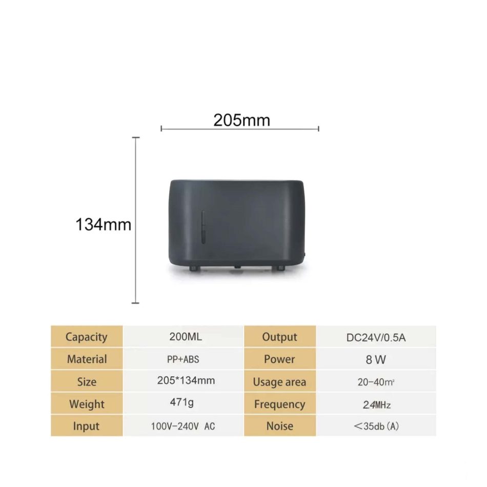 Essential Oil Aroma Diffuser and Remote - Grey 240ml Flame Fire Style Air Humidifier - Image 7