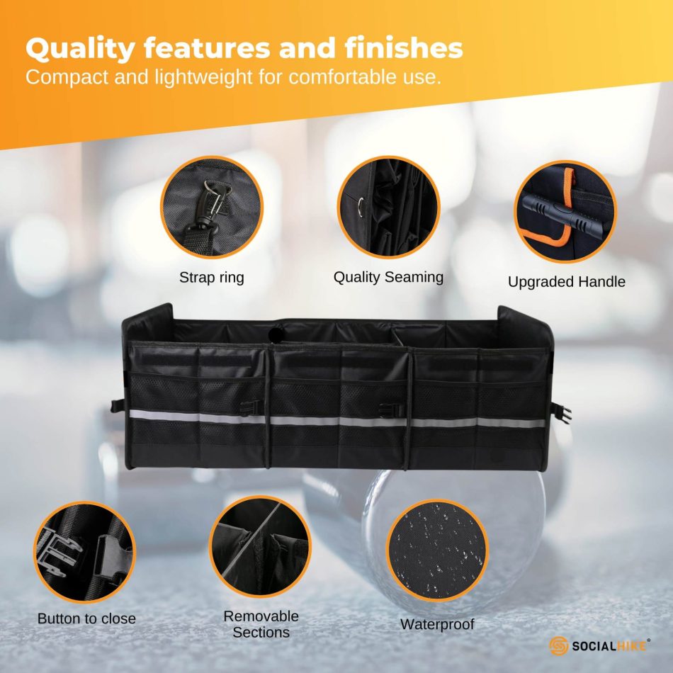 Car Boot Organiser With Cooler - Collapsible Storage Box For Trunk - Image 5