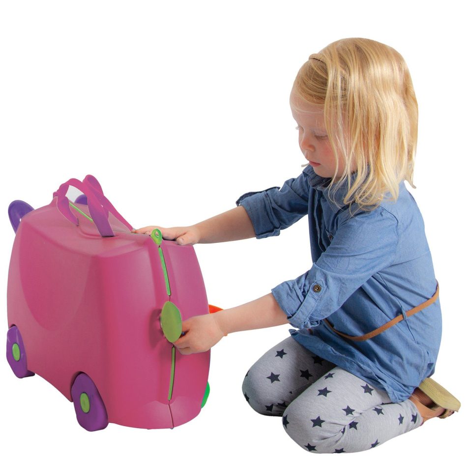 Kiddicare Bon Voyage Kids Ride On Suitcase Luggage Travel Bag Pink - Image 4