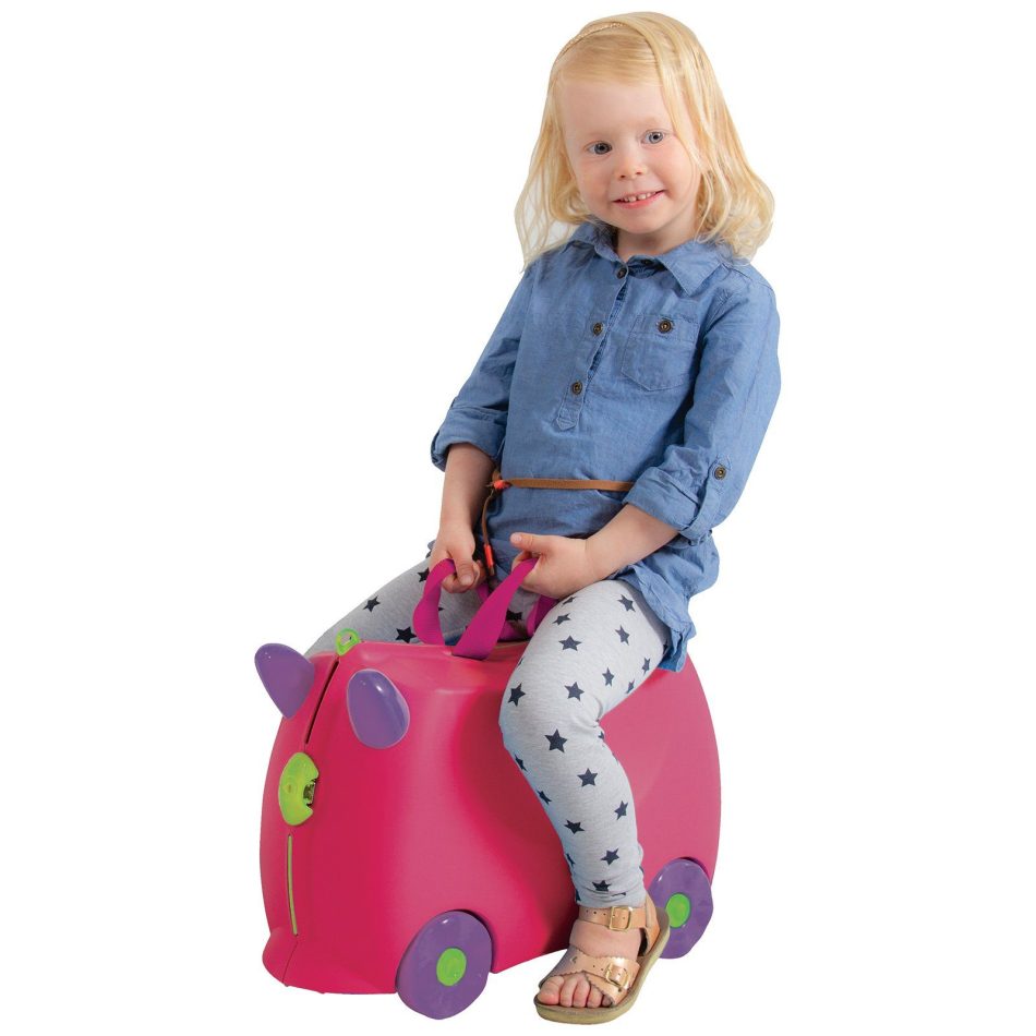 Kiddicare Bon Voyage Kids Ride On Suitcase Luggage Travel Bag Pink - Image 6