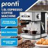 Pronti 1.6L Automatic Coffee Espresso Machine with Steam Frother - Image 2