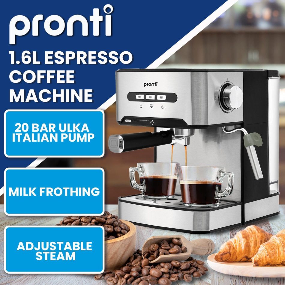 Pronti 1.6L Automatic Coffee Espresso Machine with Steam Frother - Image 2