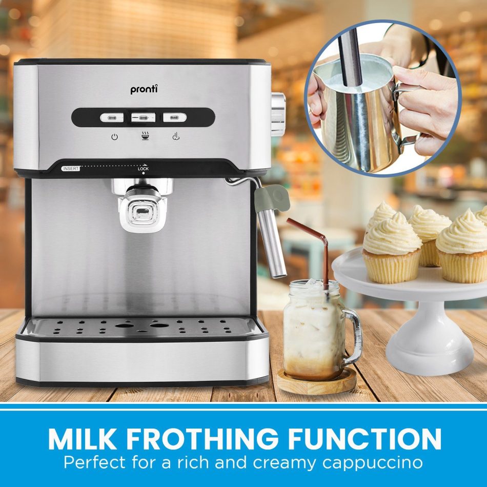 Pronti 1.6L Automatic Coffee Espresso Machine with Steam Frother - Image 3