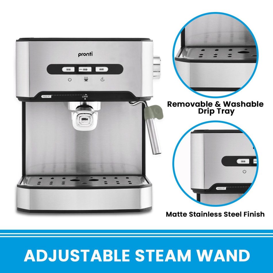 Pronti 1.6L Automatic Coffee Espresso Machine with Steam Frother - Image 5