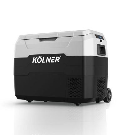 Kolner 40l Fridge Freezer Cooler 12/24/240v Camping Portable Esky Refrigerator With Trolley - Black