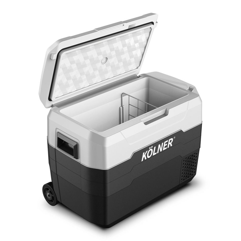 Kolner 40l Fridge Freezer Cooler 12/24/240v Camping Portable Esky Refrigerator With Trolley - Black - Image 3