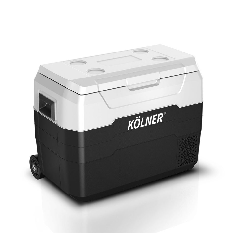 Kolner 40l Fridge Freezer Cooler 12/24/240v Camping Portable Esky Refrigerator With Trolley - Black - Image 5
