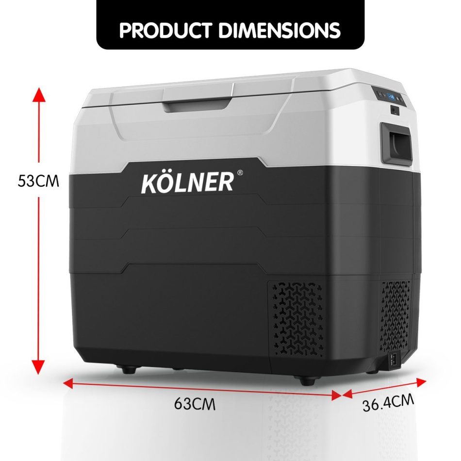 Kolner 50l Fridge Freezer Cooler 12/24/240v Camping Portable Refrigerator - Black - Image 9
