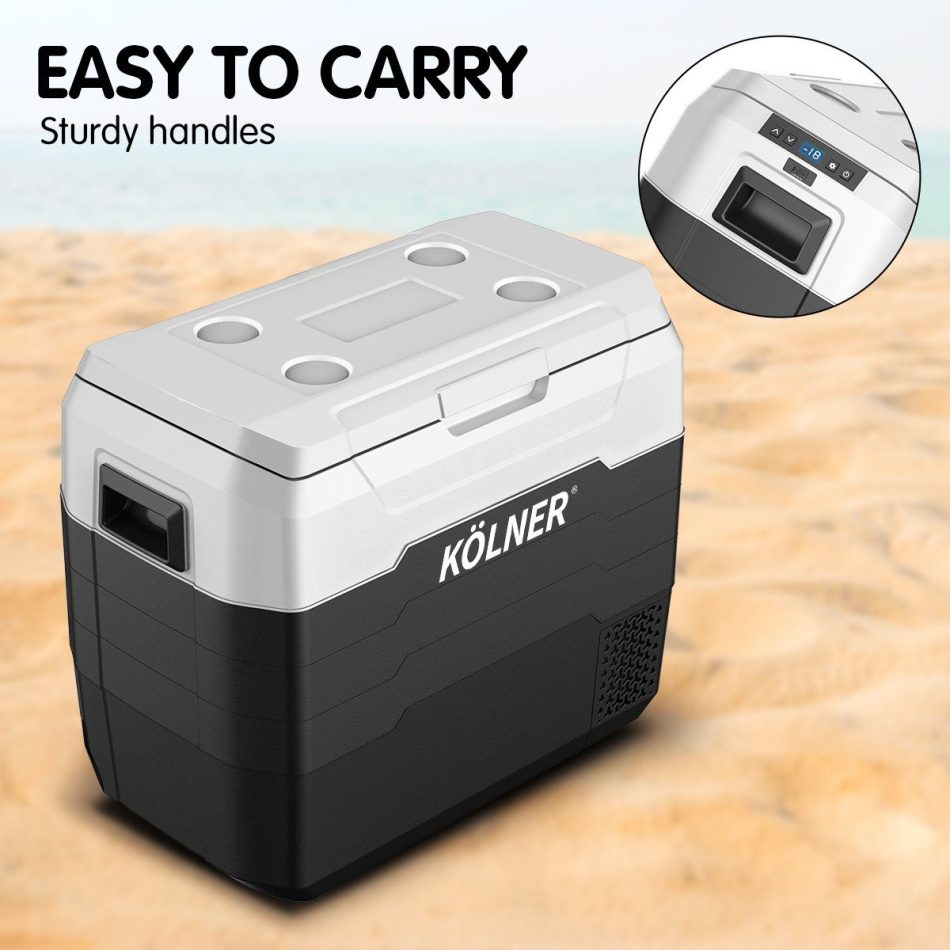 Kolner 50l Fridge Freezer Cooler 12/24/240v Camping Portable Refrigerator - Black - Image 12