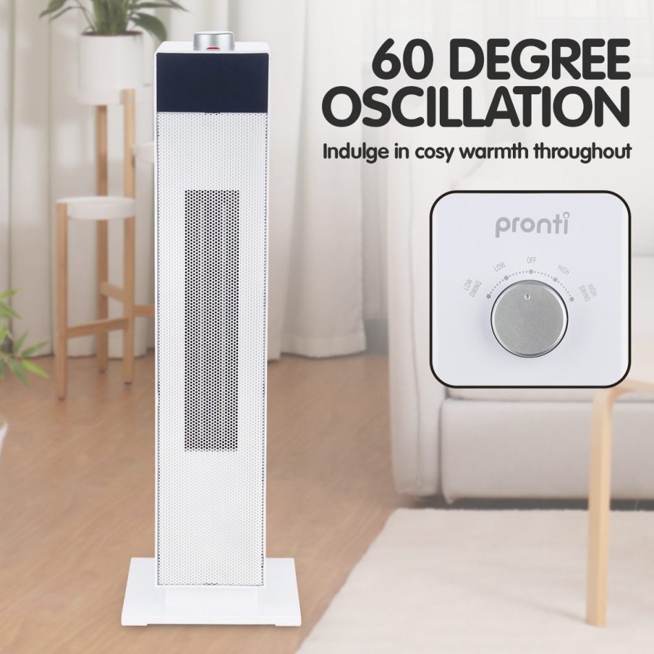 Pronti Electric Tower Heater PTC Ceramic 2000W White - Image 4