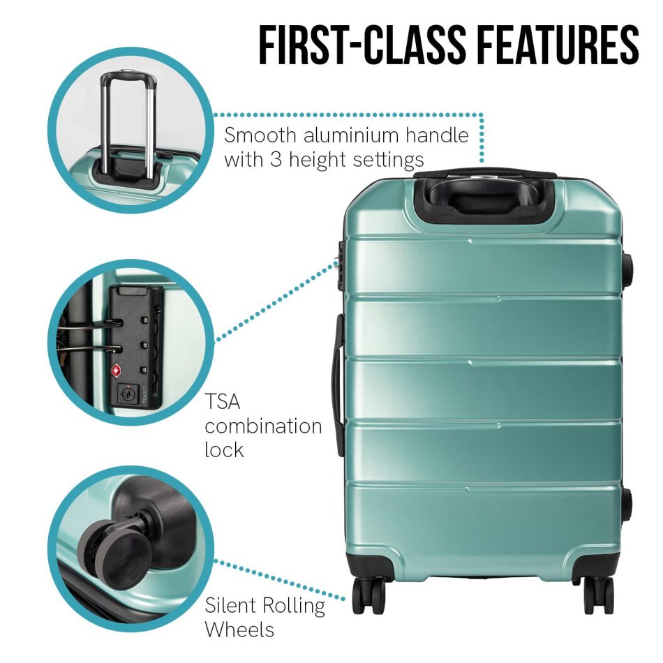Olympus Artemis 24in Hard Shell Suitcase ABS+PC  Electric Teal - Image 4