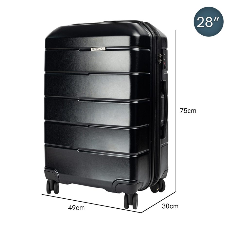 Olympus 3PC Artemis Luggage Set Hard Shell Suitcase ABS+PC  Jet Black - Image 3