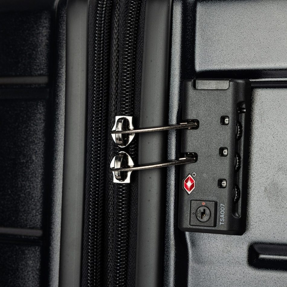 Olympus 3PC Artemis Luggage Set Hard Shell Suitcase ABS+PC  Jet Black - Image 11