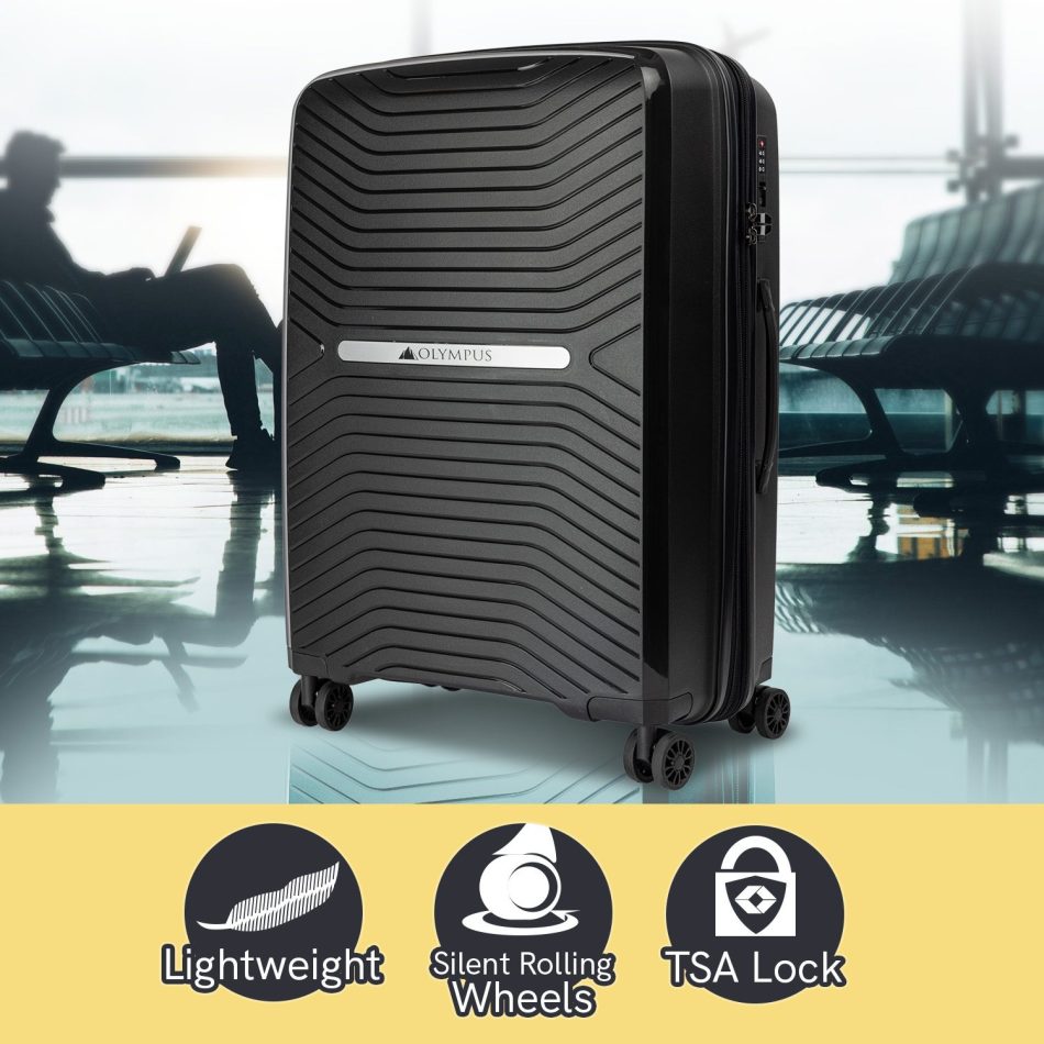 Olympus  Astra 20in Hard Shell Suitcase - Obsidian Black - Image 2
