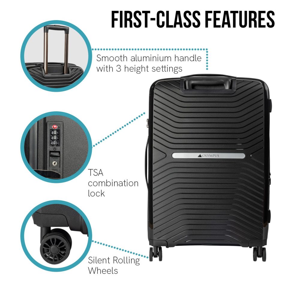 Olympus  Astra 20in Hard Shell Suitcase - Obsidian Black - Image 3