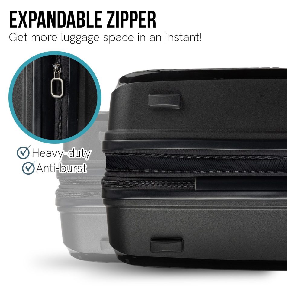 Olympus  Astra 20in Hard Shell Suitcase - Obsidian Black - Image 7