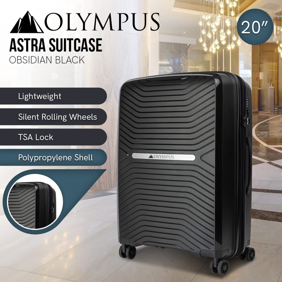 Olympus  Astra 20in Hard Shell Suitcase - Obsidian Black - Image 12