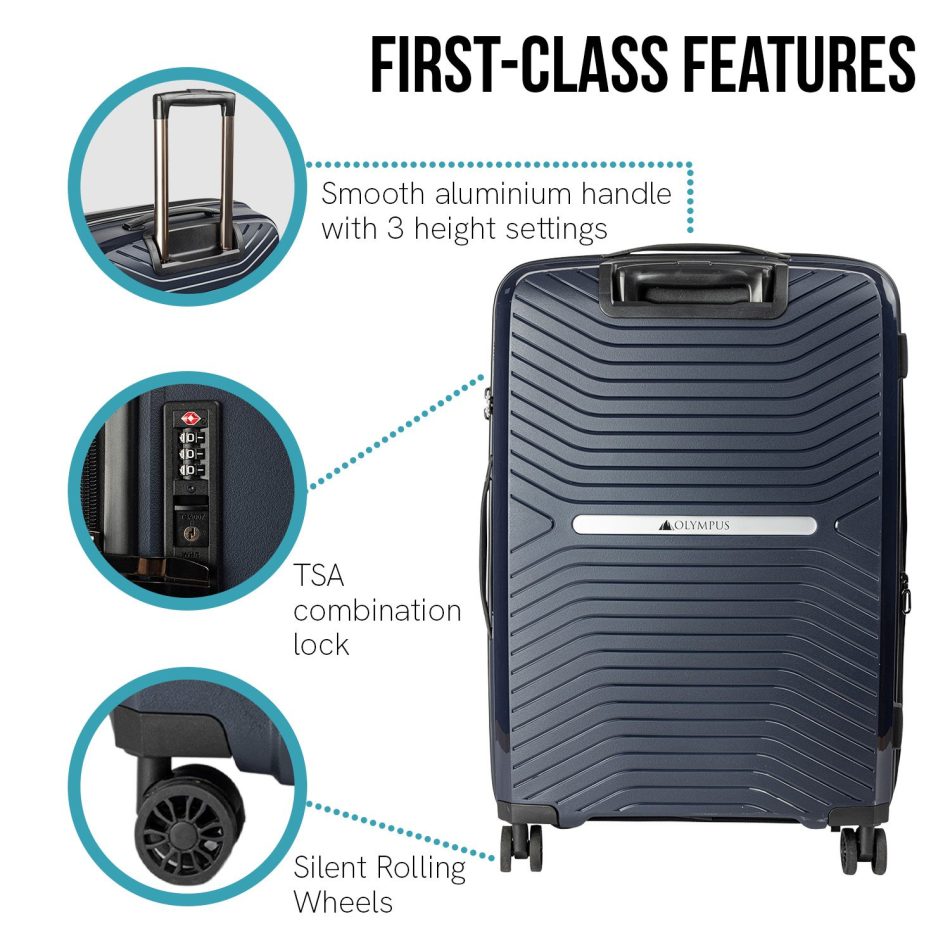 Olympus Astra 24in Lightweight Hard Shell Suitcase - Aegean Blue - Image 3