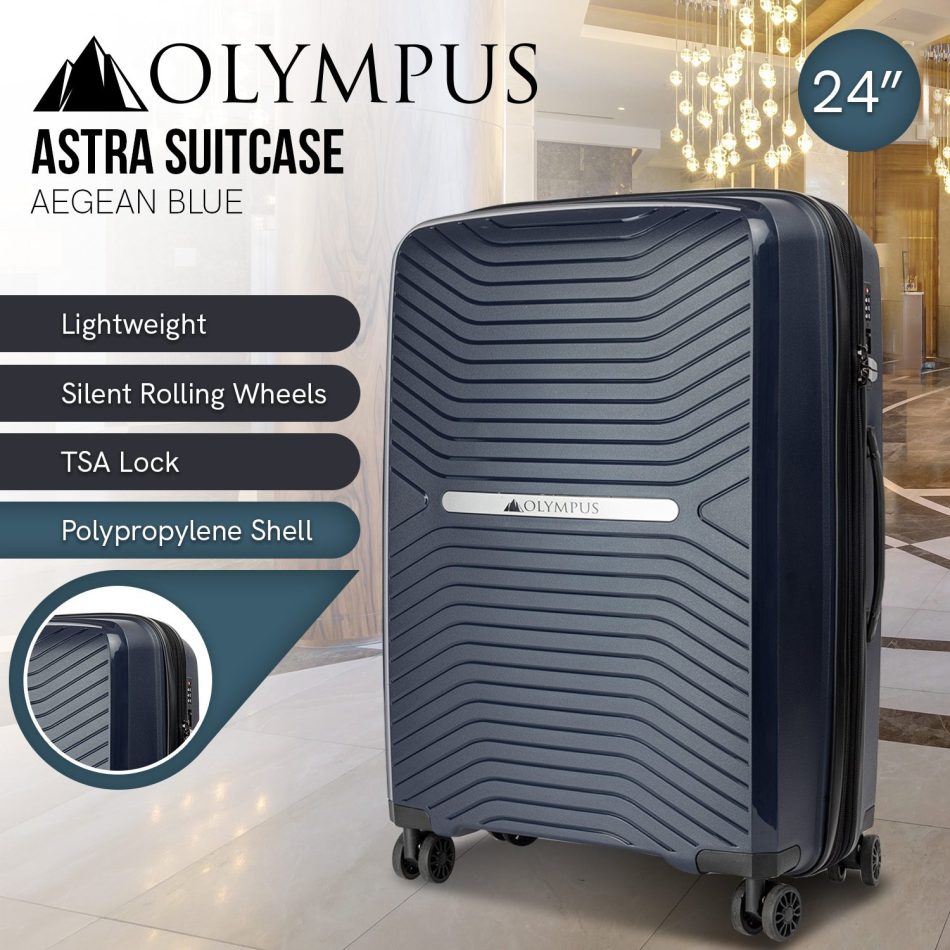 Olympus Astra 24in Lightweight Hard Shell Suitcase - Aegean Blue - Image 12