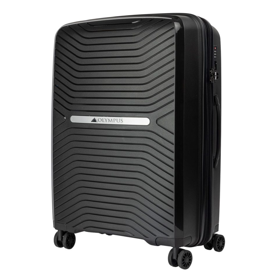 Olympus 3PC Astra Luggage Set Hard Shell Suitcase - Obsidian Black - Image 2
