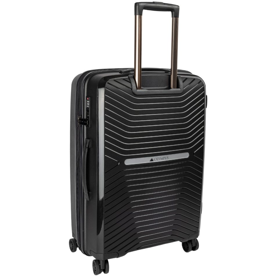 Olympus 3PC Astra Luggage Set Hard Shell Suitcase - Obsidian Black - Image 6