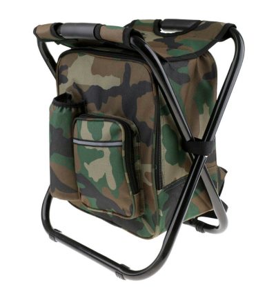 Portable Folding Backpack Chair Camping Stool Cooler Bag Rucksack Beach Fishing 150kg load comb