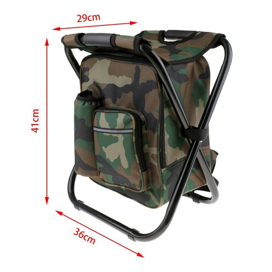 Portable Folding Backpack Chair Camping Stool Cooler Bag Rucksack Beach Fishing 150kg load comb - Image 4