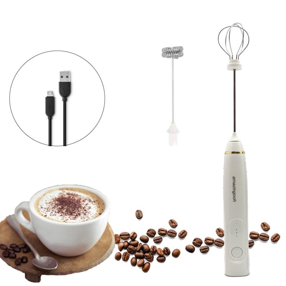 USB Charging Electric Egg Beater Milk Frother Handheld Drink Coffee Foamer AU with 2 Stainless Steel Whisks Pink - Image 8