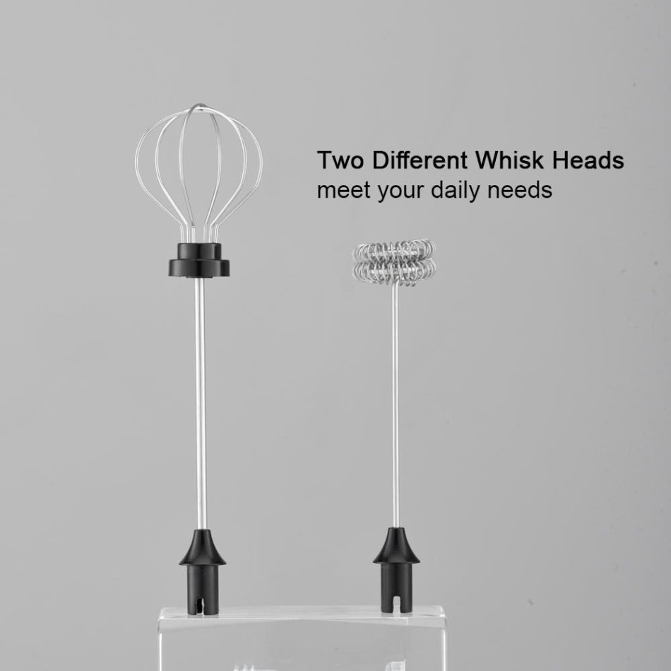 USB Charging Electric Egg Beater Milk Frother Handheld Drink Coffee Foamer AU with 2 Stainless Steel Whisks White - Image 3