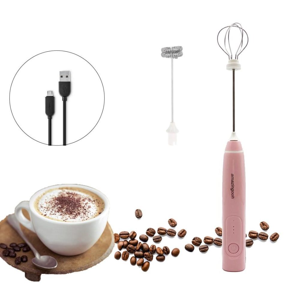 USB Charging Electric Egg Beater Milk Frother Handheld Drink Coffee Foamer AU with 2 Stainless Steel Whisks White - Image 8