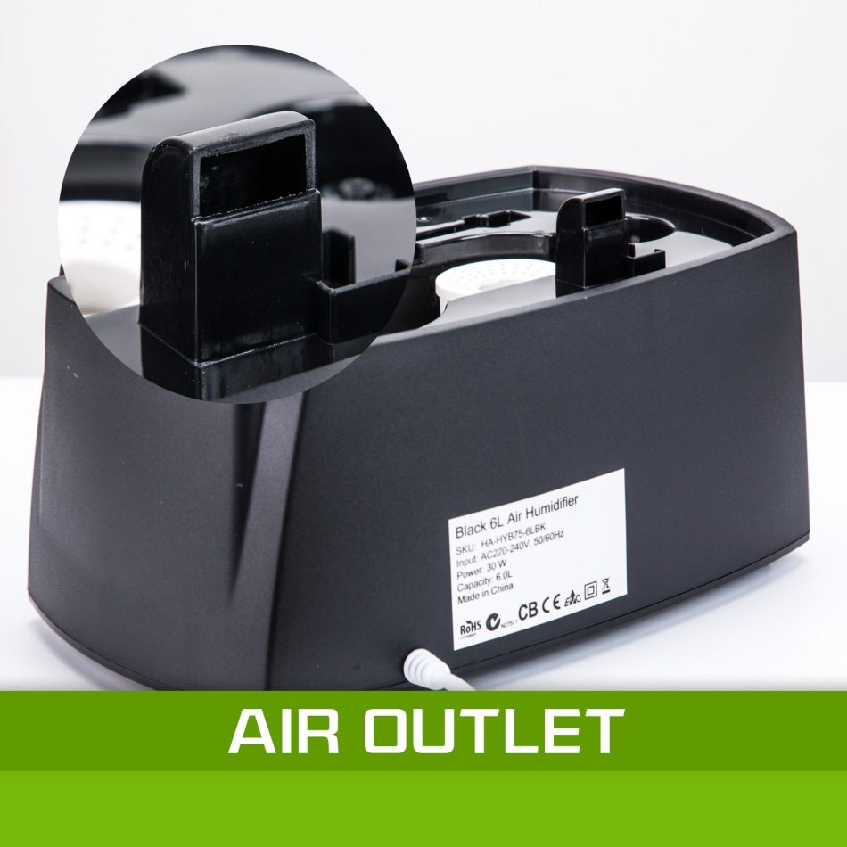 Air Humidifier Ultrasonic Cool Diffuser 6L BLACK - Image 8