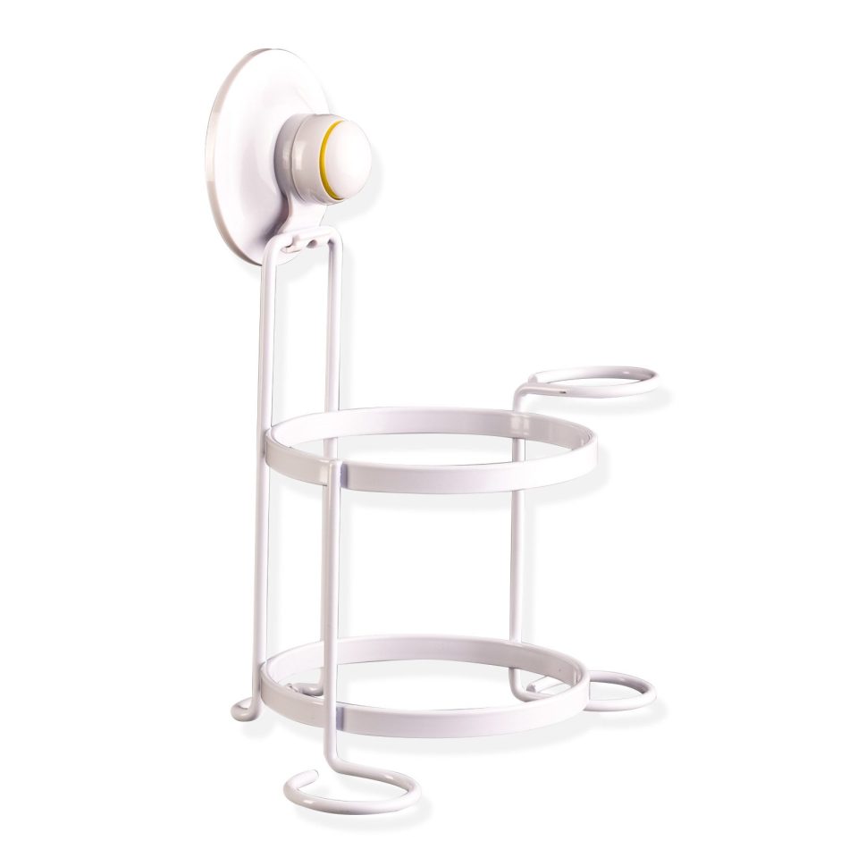Hair Dryer Brush Comb Holder Removable Suction WHITE - Image 2