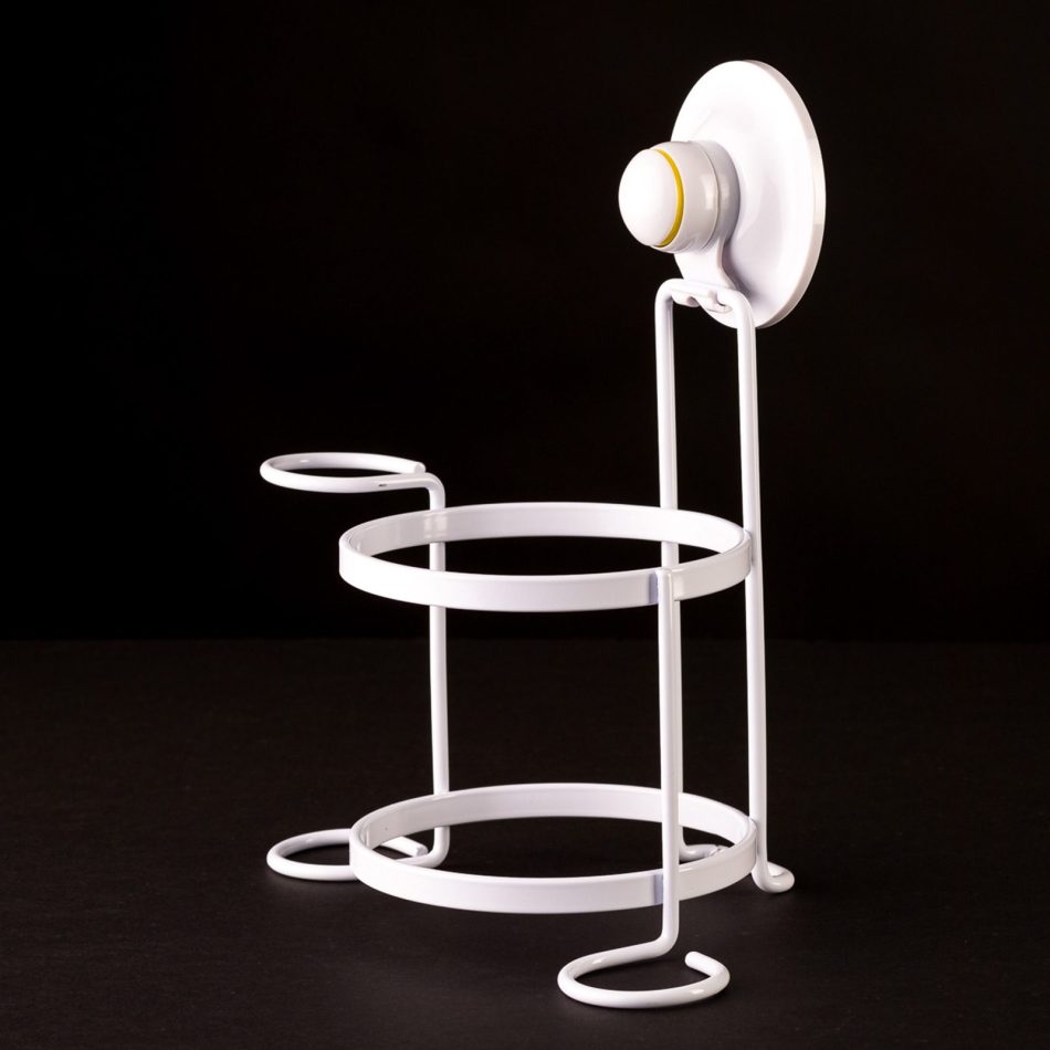 Hair Dryer Brush Comb Holder Removable Suction WHITE - Image 4