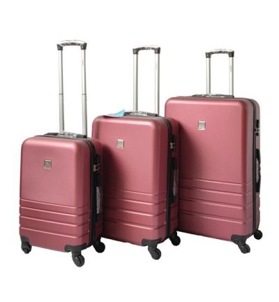 ABS Luggage Suitcase Set 3 Code Lock Travel Carry  Bag Trolley Maroon 50/60/70