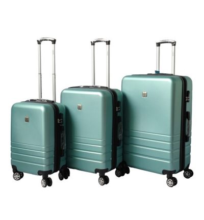 YES4HOMES Expandable ABS Luggage Suitcase Set 3 Code Lock Travel Carry  Bag Trolley Green