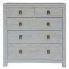 Myer 3pc Set 2 Bedside Tallboy Storage Cabinet Side End Table White Wash - Image 3