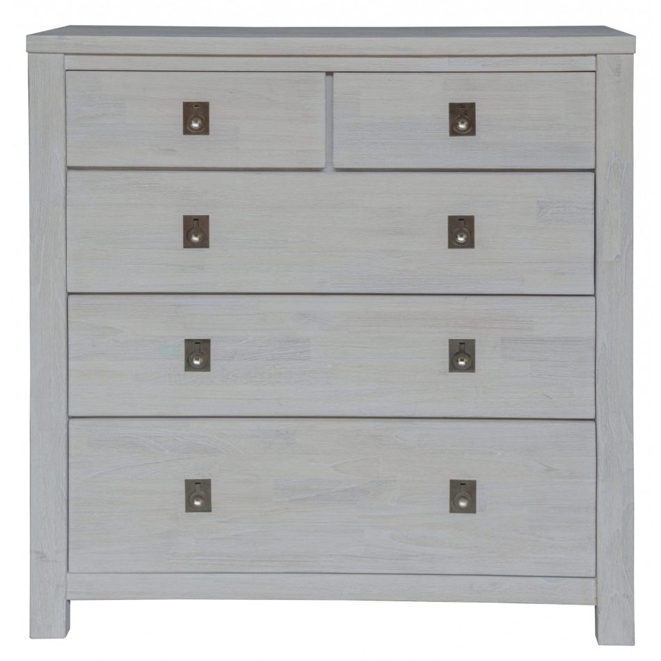 Myer 3pc Set 2 Bedside Tallboy Storage Cabinet Side End Table White Wash - Image 3