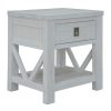 Myer 3pc Set 2 Bedside Tallboy Storage Cabinet Side End Table White Wash - Image 4