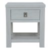 Myer 3pc Set 2 Bedside Tallboy Storage Cabinet Side End Table White Wash - Image 5