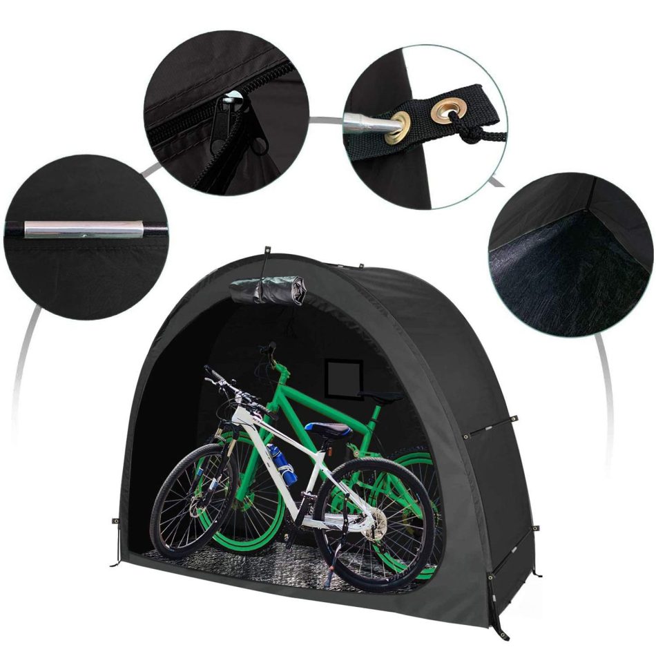 Bike Cover Storage Tent Durable Waterproof Anti-Dust Foldable Outdoor Tools Storage Shed - Image 4