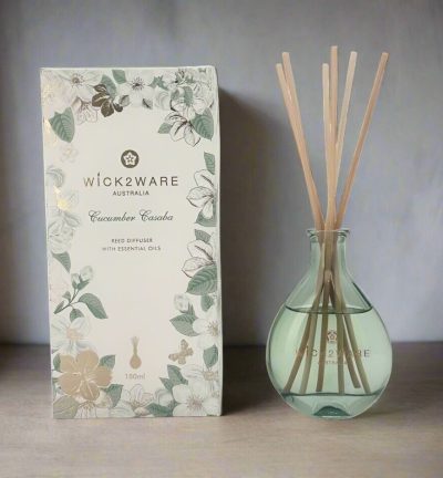 Wick2ware Australia 180ml Cucumber Casaba Reed Diffuser with Essential Oils
